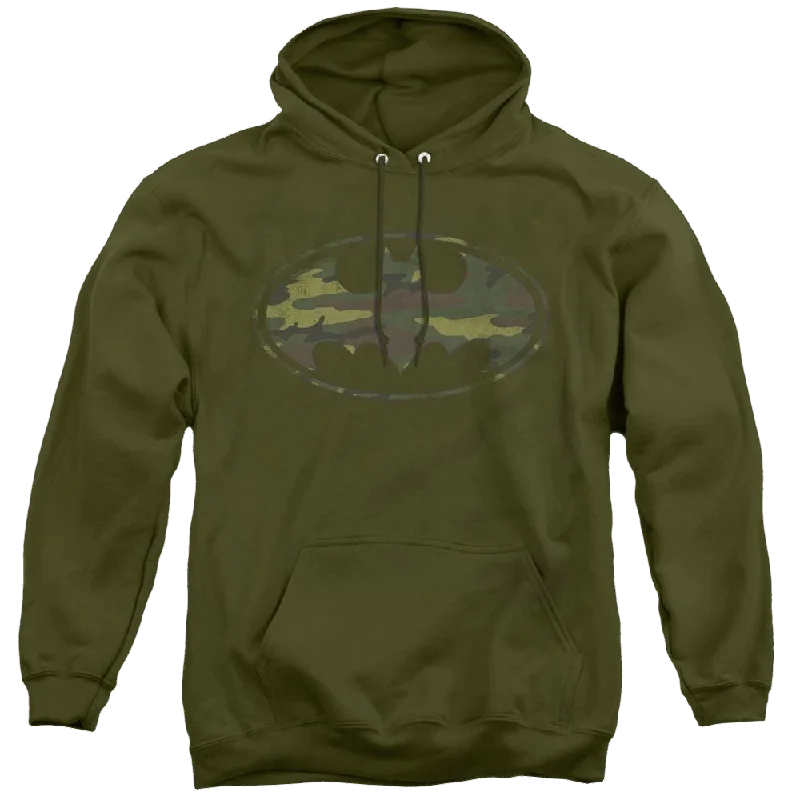 Dc Batman Distressed Camo Shield - Pullover Hoodie