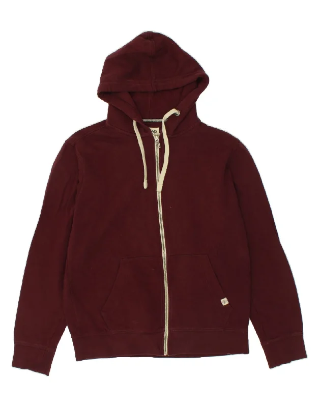 JACK & JONES Mens Zip Hoodie Sweater XL Maroon Cotton