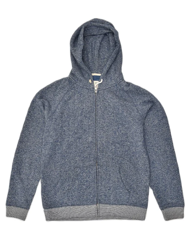 JACK WILLS Mens Graphic Zip Hoodie Sweater Large Blue Flecked