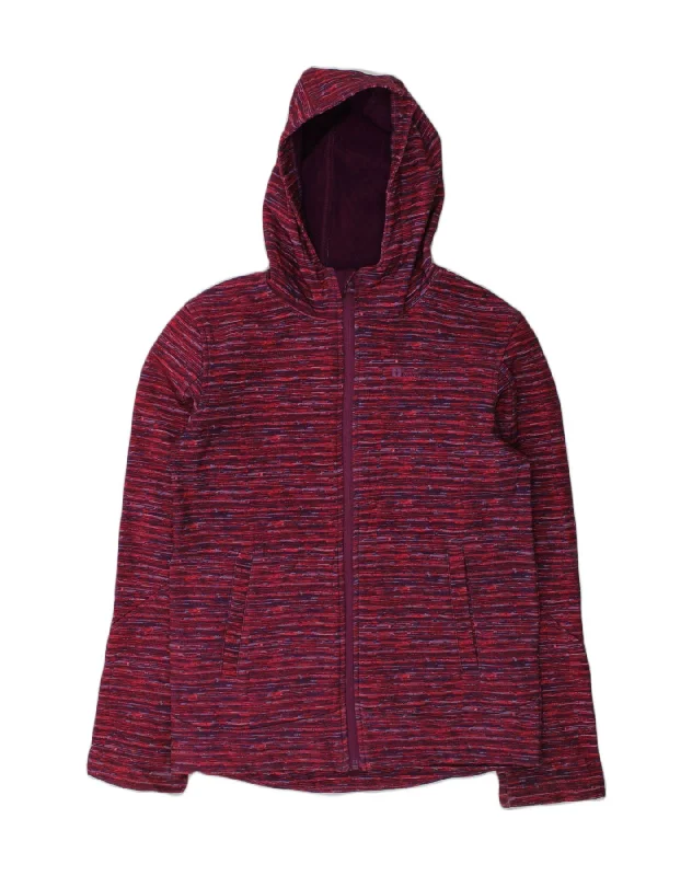 MOUNTAIN WAREHOUSE Girls Zip Hoodie Sweater 11-12 Years Red Pinstripe