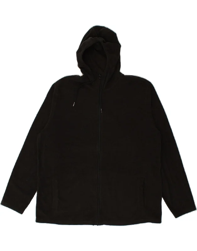 MOUNTAIN WAREHOUSE Mens Zip Hoodie Sweater 3XL Black Polyester