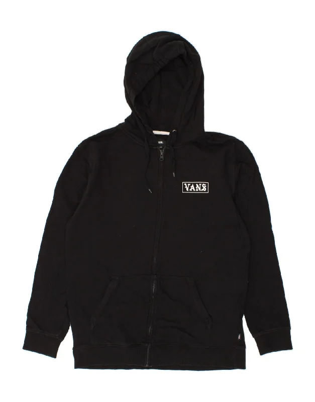 VANS Mens Graphic Zip Hoodie Sweater Medium Black Cotton