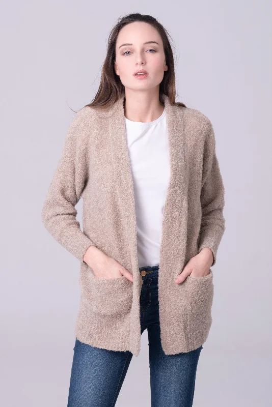 Cárdigan Betina en alpaca bouclé Fitted Loose Oversized