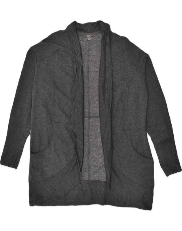 EDDIE BAUER Womens Cardigan Sweater UK 18 XL Grey Cotton Lace Blend Ribbed Blend Corduroy Blend