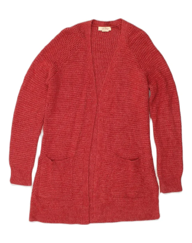 FAT FACE Womens Cardigan Sweater UK 6 XS Red Acrylic Stretchy Elastic Breathable