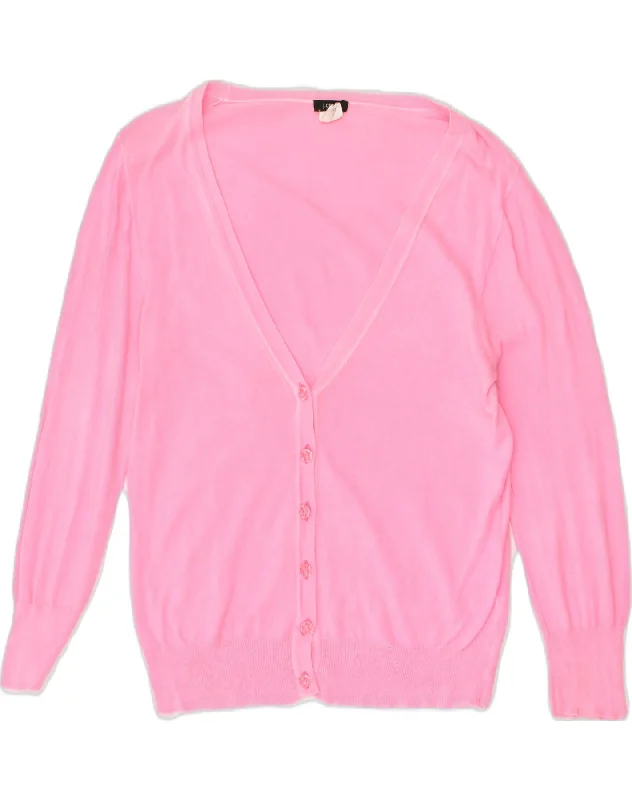 J. CREW Womens Cardigan Sweater UK 12 Medium Pink Cotton Nylon Fabric Polyester Fabric Spandex Fabric
