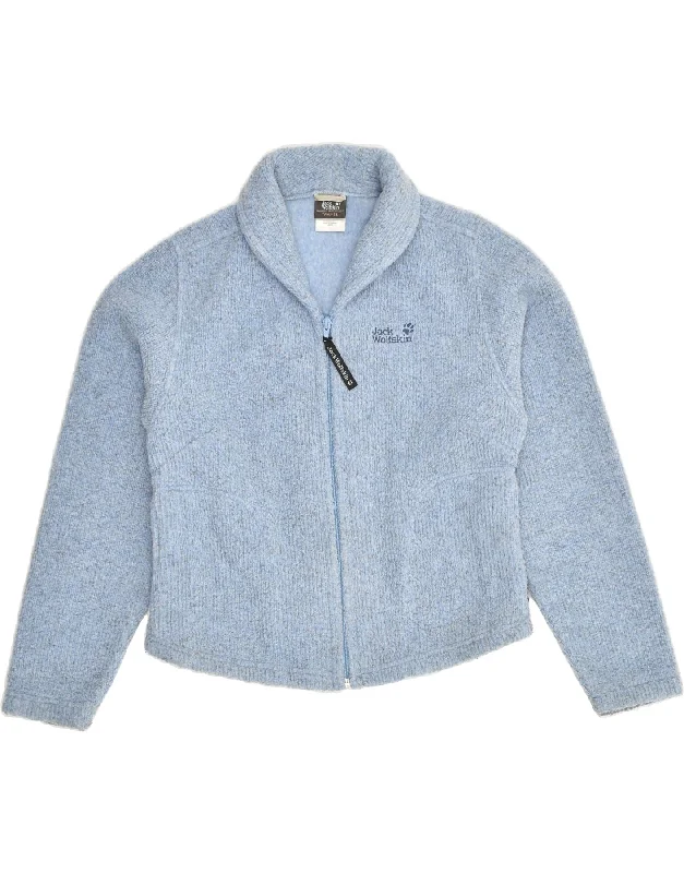 JACK WOLFSKIN Womens Cardigan Sweater UK 10 Small Blue Polyester Tailored Straight A-Line