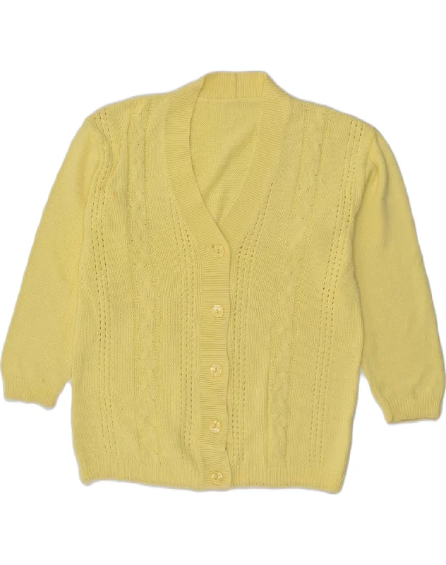 VINTAGE Womens Cardigan Sweater UK 22 2XL Green Cotton Satin Blend Silk Blend Wool Blend