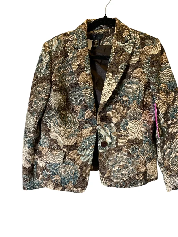 Blazer By Grace Elements In Floral Print, Size: M Women's Custom Jacket