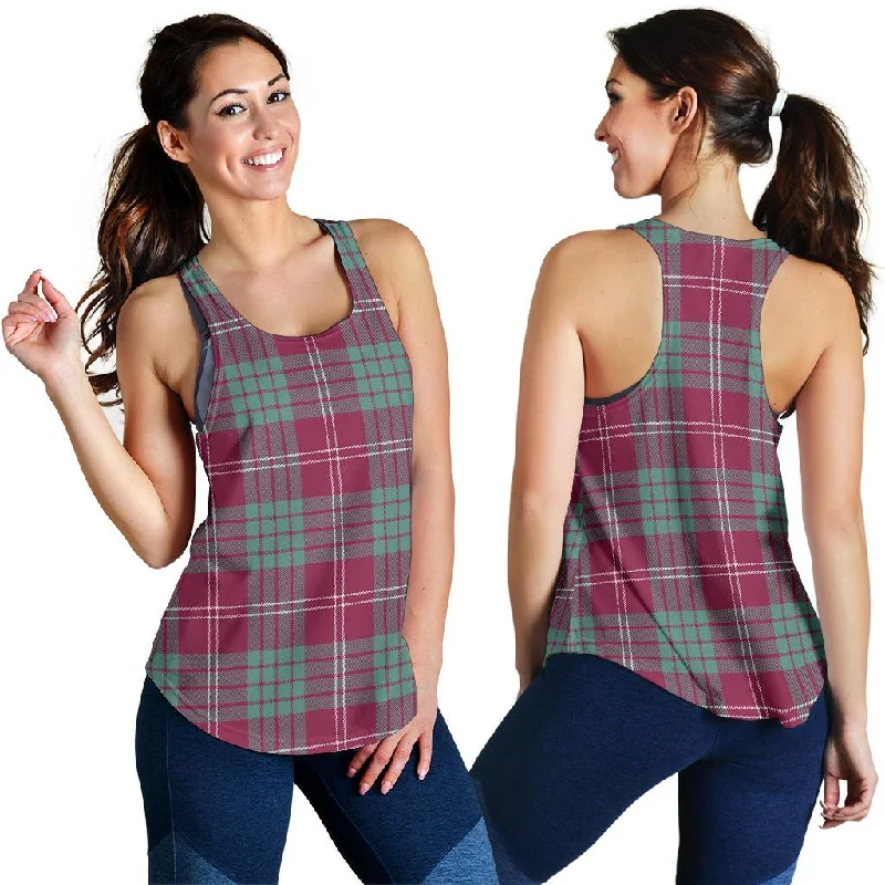 Crawford Ancient Tartan Women Racerback Tank Top rhinestone tank top
