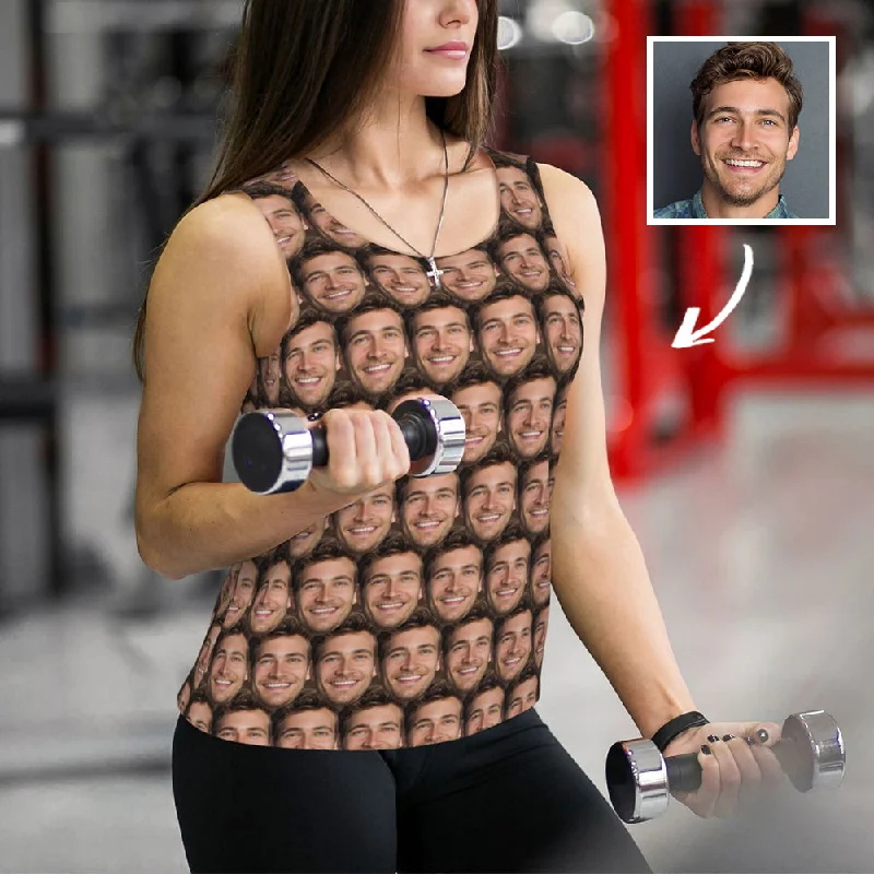 Custom Face Seamless Women's Workout Tank Top bold tank top