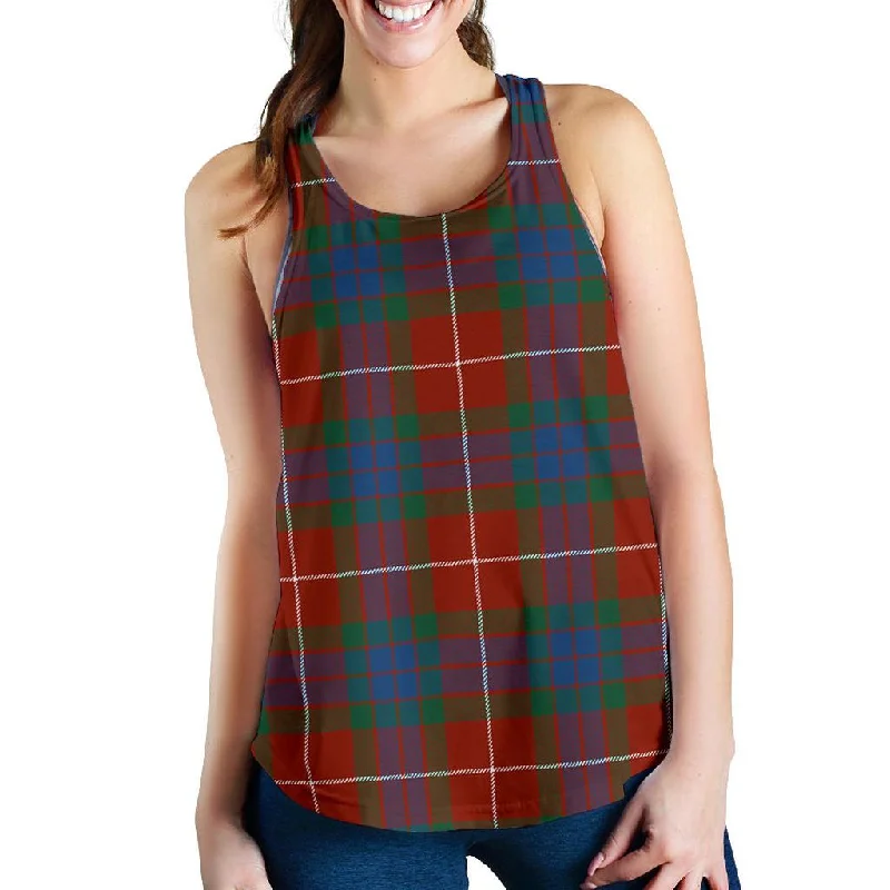 Fraser Ancient Tartan Women Racerback Tank Top beige tank top