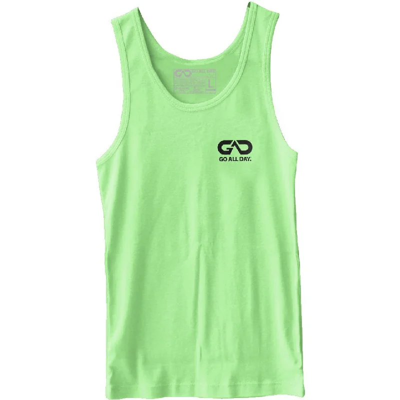 GO ALL DAY® Unisex Tank (Neon Heather Green) Small Logo strapless tank top