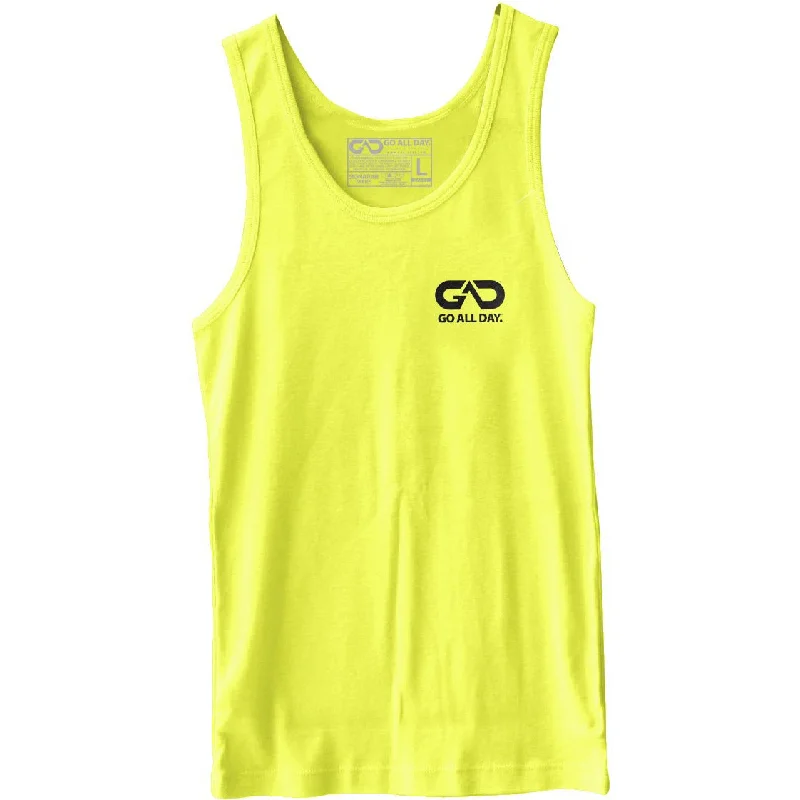 GO ALL DAY® Unisex Tank (Neon Yellow) Small Logo lace tank top
