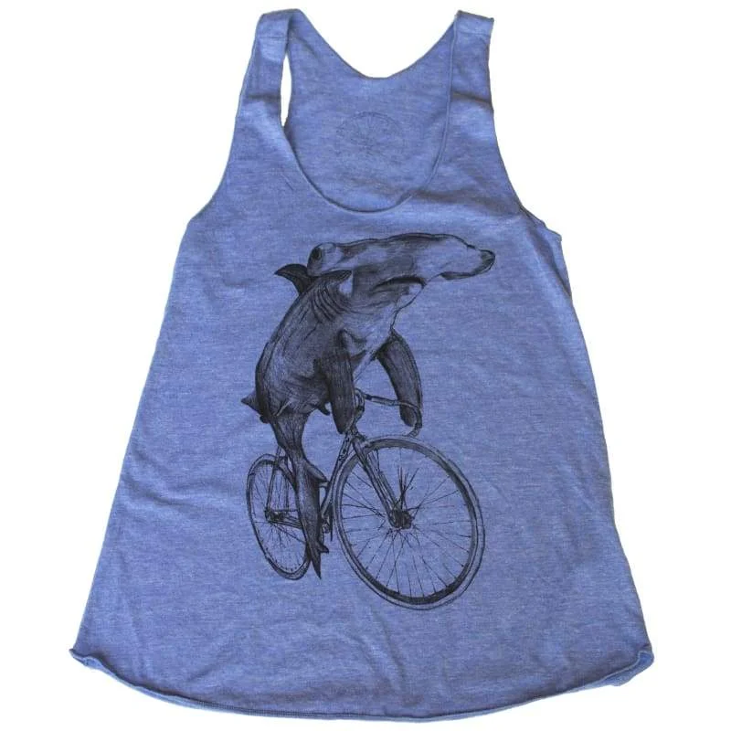 Hammerhead on a Bicycle Women's Racerback Tank Top pastel tank top