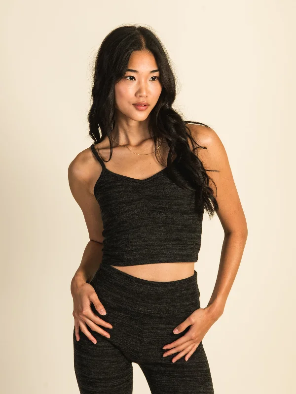HARLOW MARIE LOUNGE TANK TOP - HEATHER CHARCOAL yoga tank top