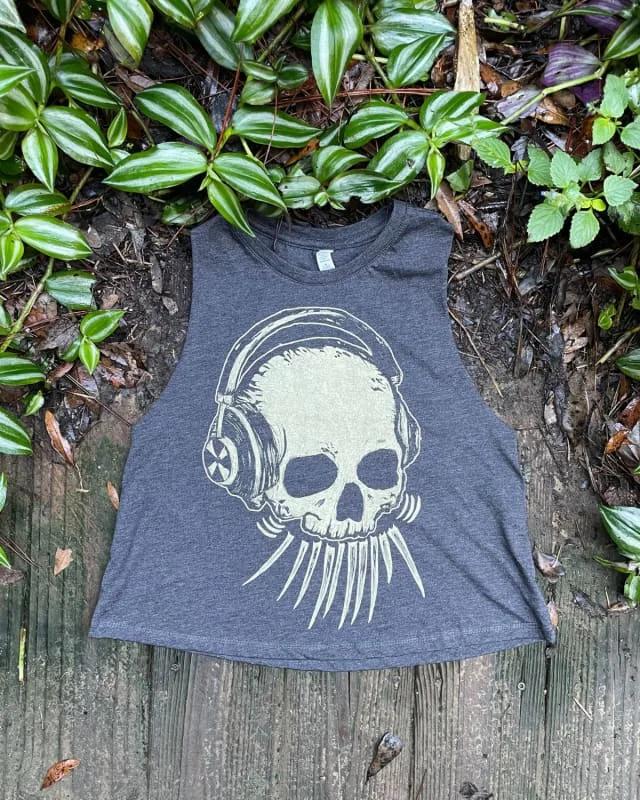 Life and Death | Listener Skull Women's Racerback Crop Tank summer tank top