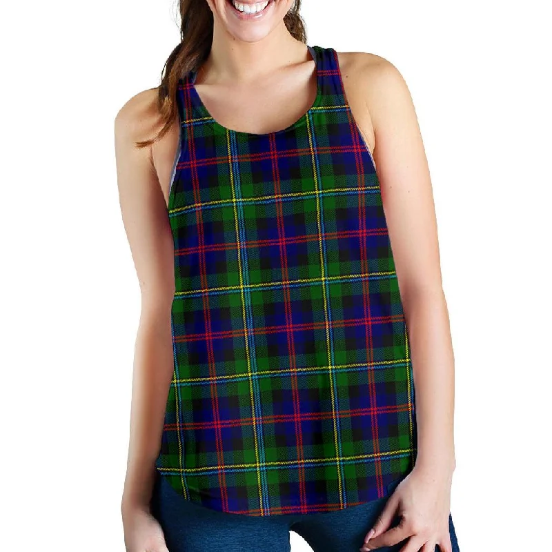 Malcolm (MacCallum) Modern Tartan Women Racerback Tank Top cropped tank top