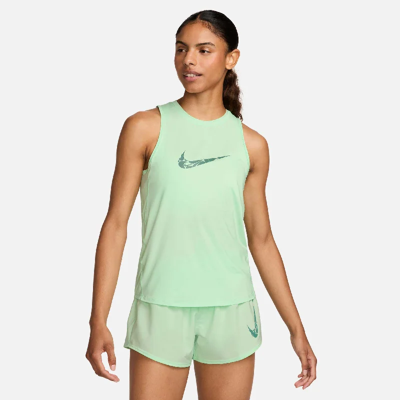 Nike | Women's One Graphic Running Tank Top - Vapor Green/Bicoastal silver tank top