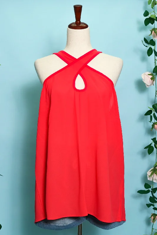 Plus Coral Cross Tank adorable tank top