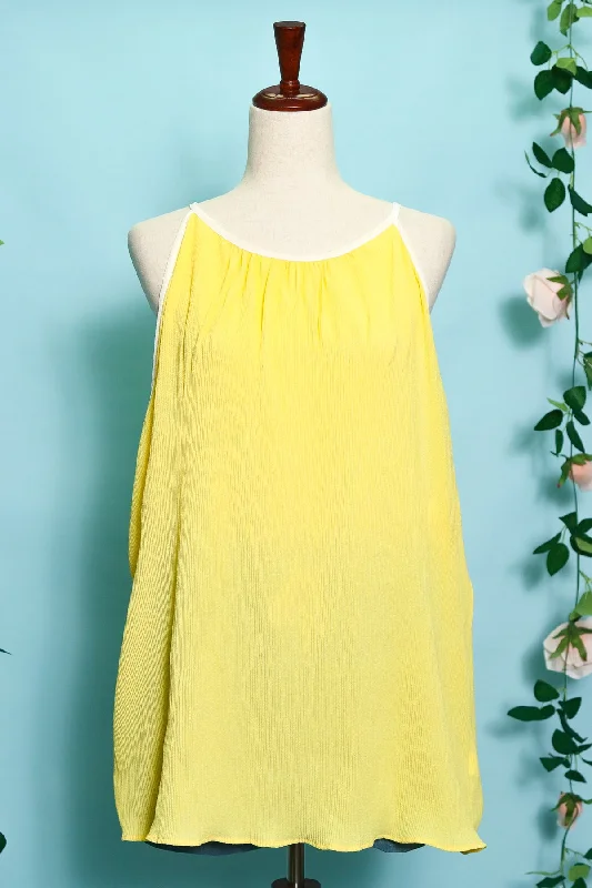 Plus Pleated Yellow Tank chic tank top