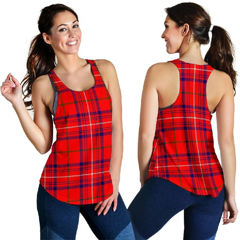 Rose Modern Tartan Women Racerback Tank Top gold tank top
