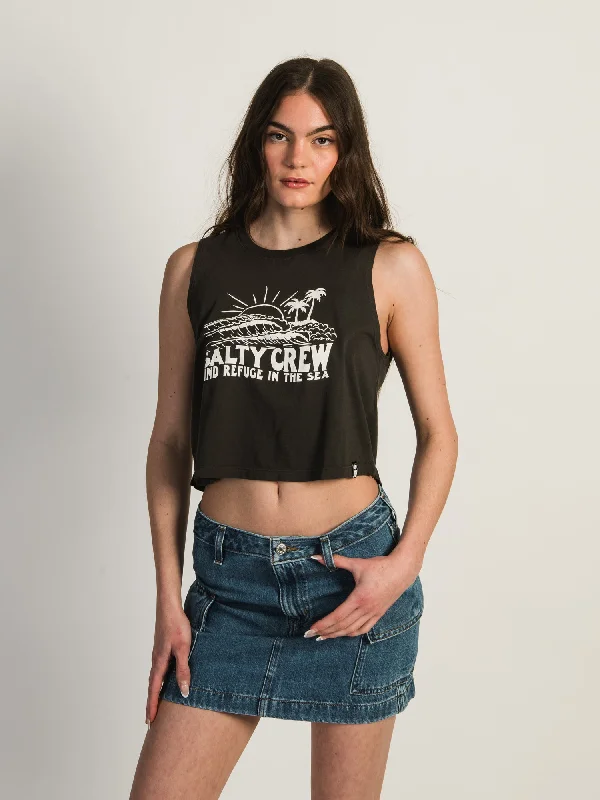 SALTY CREW SHORE BREAK CROPPED TANK TOP strapless tank top