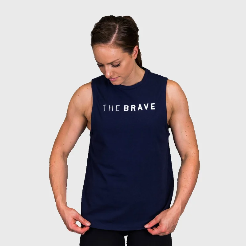 THE BRAVE - SIGNATURE WOMEN'S TANK - DARK NAVY loose fit tank