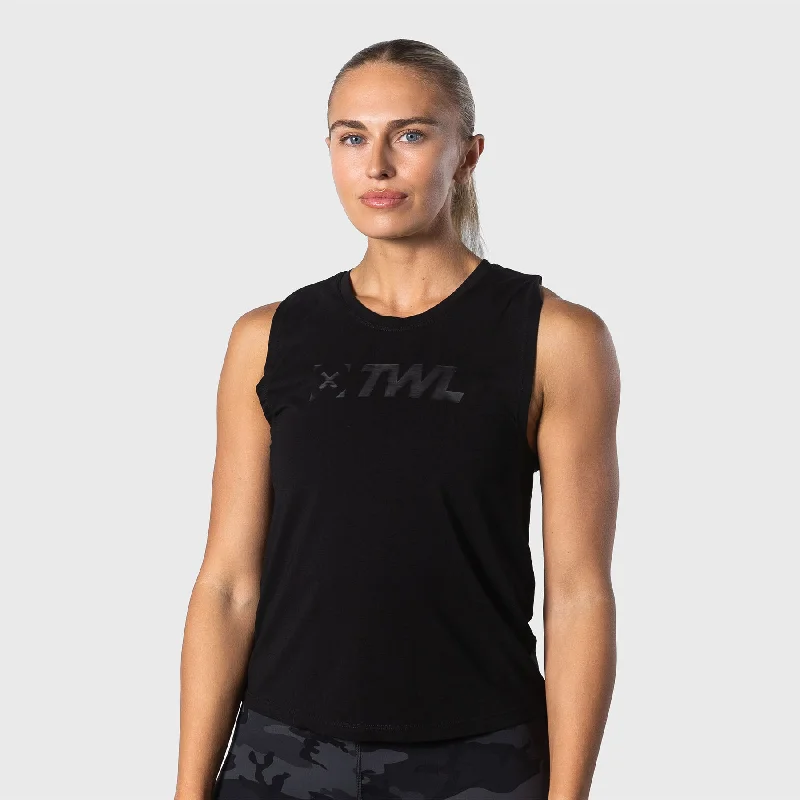 TWL - WOMEN'S EVERYDAY MUSCLE TANK - BLACK cropped tank top