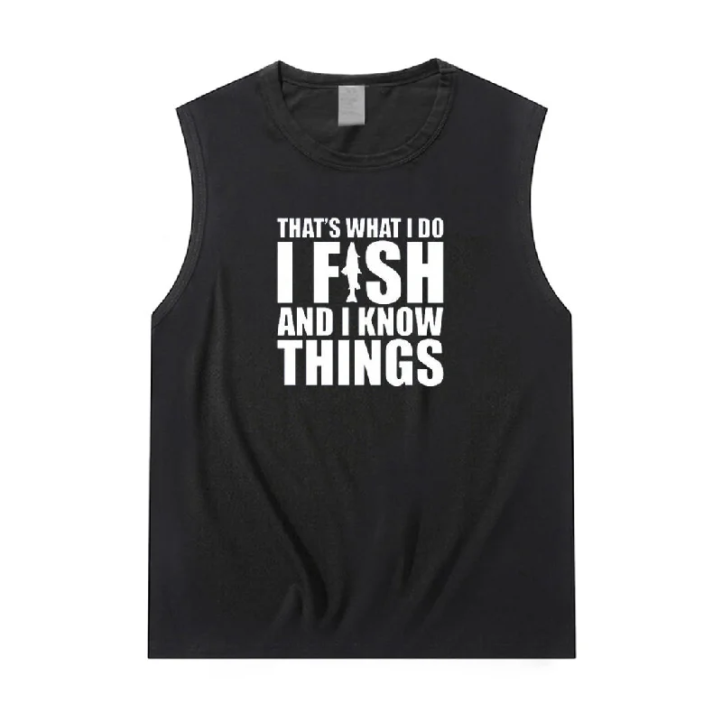 Women I FISH AND I KNOW THINGS Tank Top mesh tank top