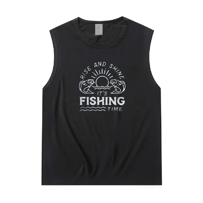 Women IT'S FISHING TIME Tank Top floral tank top