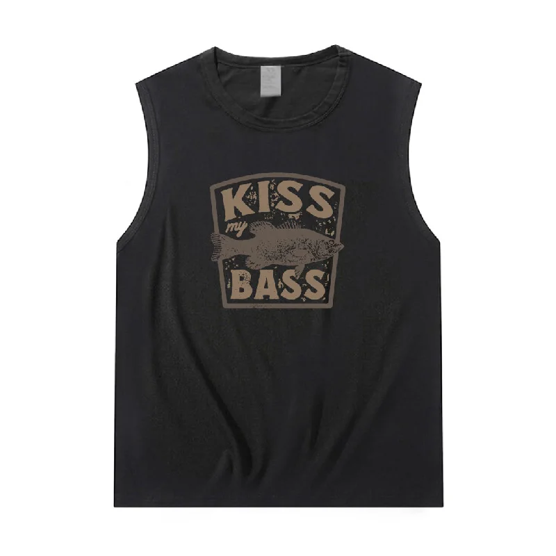 Women KISS MY BASS Tank Top strappy tank top