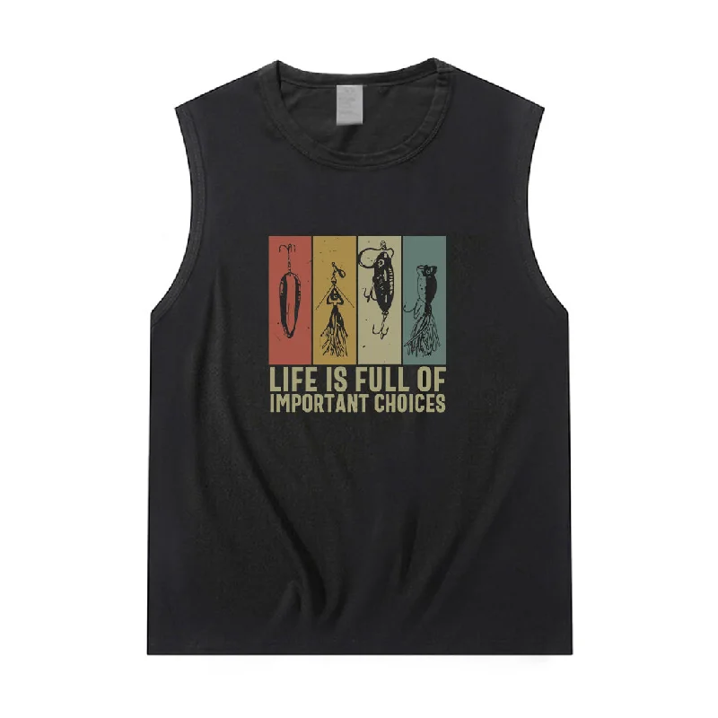 Women LIFE IS FULL OF IMPORTANT CHOICES Tank Top one shoulder tank